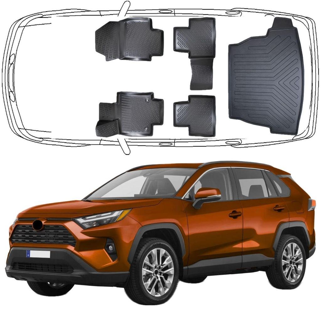 3D Auto Fußmatten & Kofferraumwanne Set Kompatibel mit Produktbild 