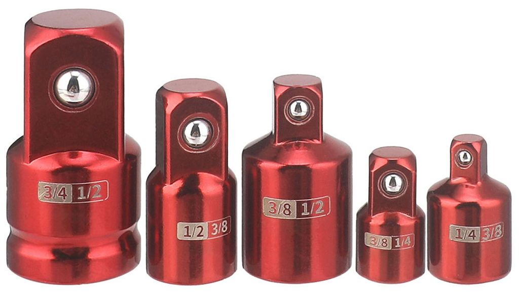 5-teiliges Schlagschrauber-Adapterset, 1/4", 3/8", 1/2" SAE-Steckschlüsseladapter, Umrüstsatz für Schlagschrauber und Schraubenschlüssel, Reduz...
