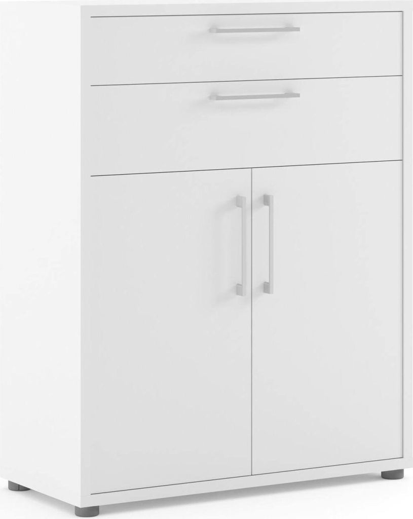 Kommode Jemima, Wohnzimmerbuffet, Wohnzimmer-Sideboard, Moderne Küchen-Speisekammer, 89x40 h113 cm, Weiß