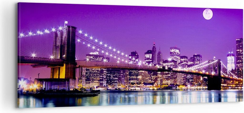 Bild auf Leinwand - Leinwandbild - Amerika wohnung architektur - 100x40cm - Wand Bild - Wanddeko - Leinwanddruck - Bilder - Kunstdruck - Wanddekora...