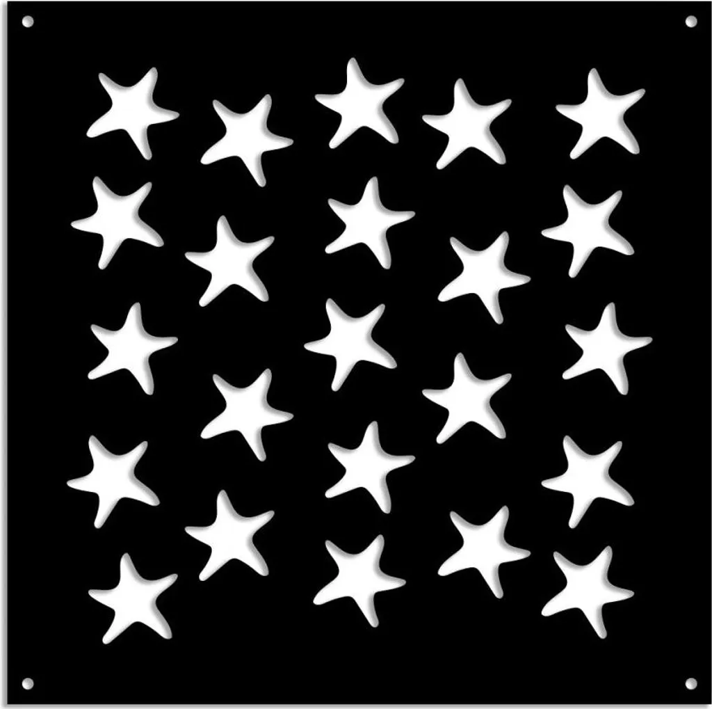 STARFISH - Pannello in PVC traforato - Parasole 73x73 cm nero