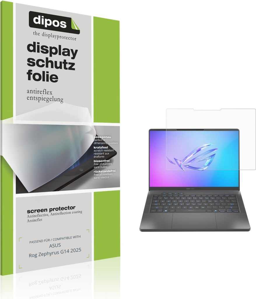 2x Schutzfolie für ASUS Rog Zephyrus G14 2025 matt Displayschutzfolie Folie Display Schutz dipos