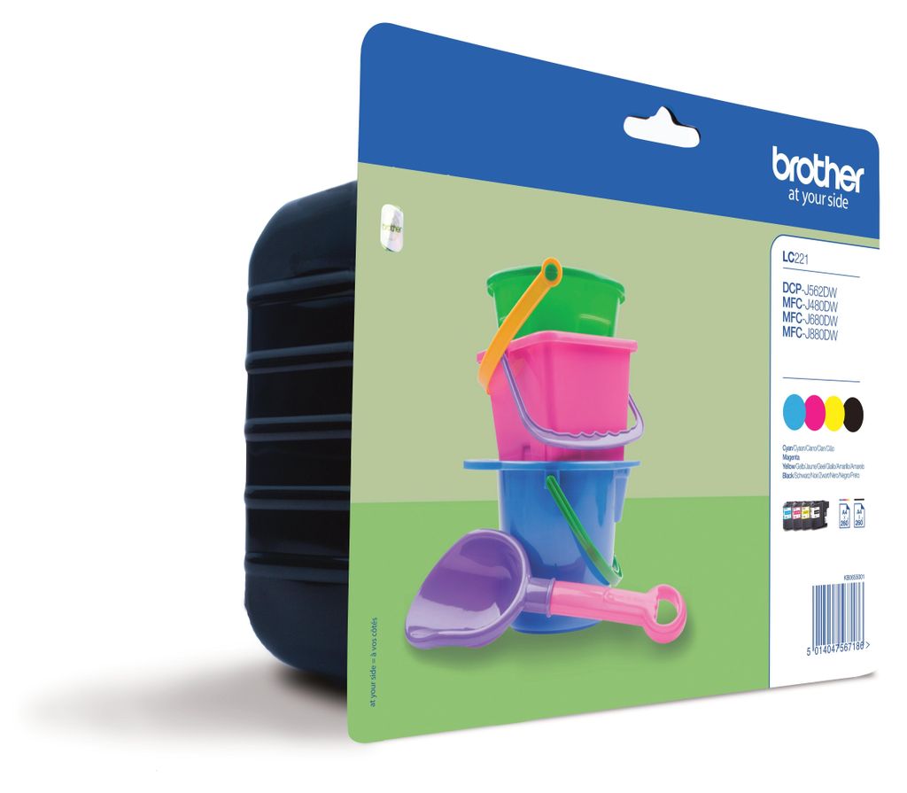 Brother LC-221, Standardertrag, Schwarz, Cyan, Magenta, Produktbild 