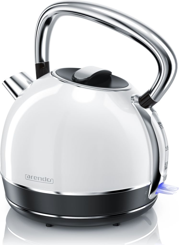 Arendo Wasserkocher 1,7 l, 2200 W, Edelstahl, Retro Style, Produktbild 