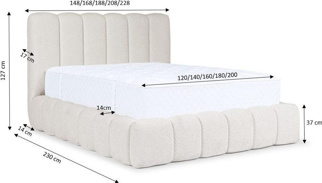 YOURHOUSE24 Polsterbett Cande mit Bettkasten und Produktbild 
