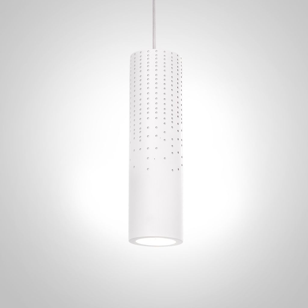 Pendelleuchte, GU10, Lampe Für Wohnzimmer Esszimmer Küche, Höhenverstellbar Farbe Gips-Weiß