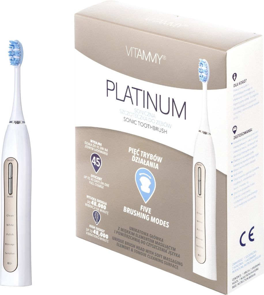 VITAMMY PLATINUM Brosse à dents sonique à 5 fonctions Image du produit 