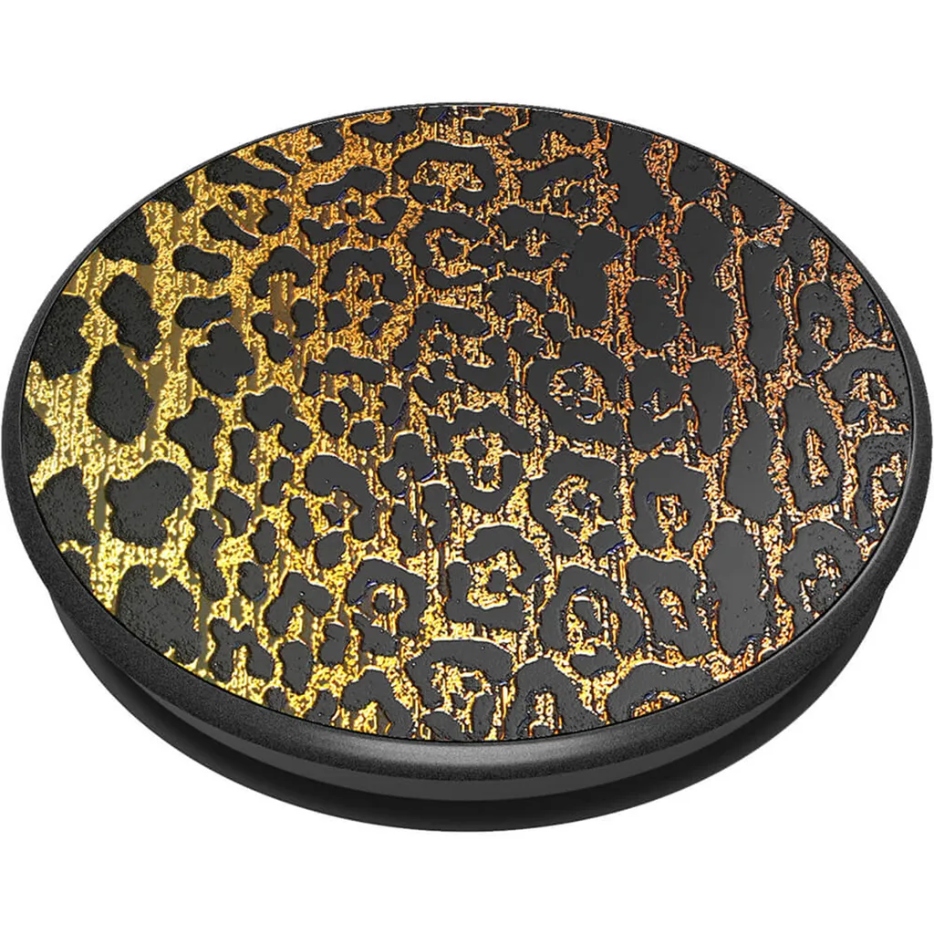 PopSockets Luxe PopGrip Métal gaufré Léopard - Support Smartphone Chic