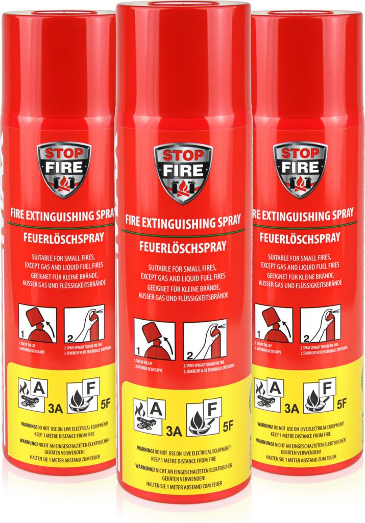 3x 500ml Feuerlöschspray für den Haushalt Produktbild 