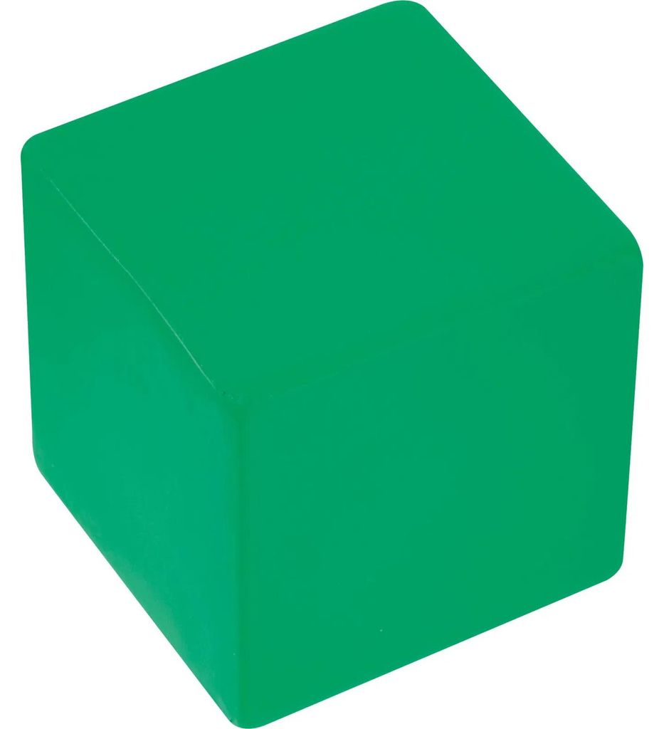 5x Anti-Stressball in Würfelform / Wutball / Knautschball / Farbe: grün