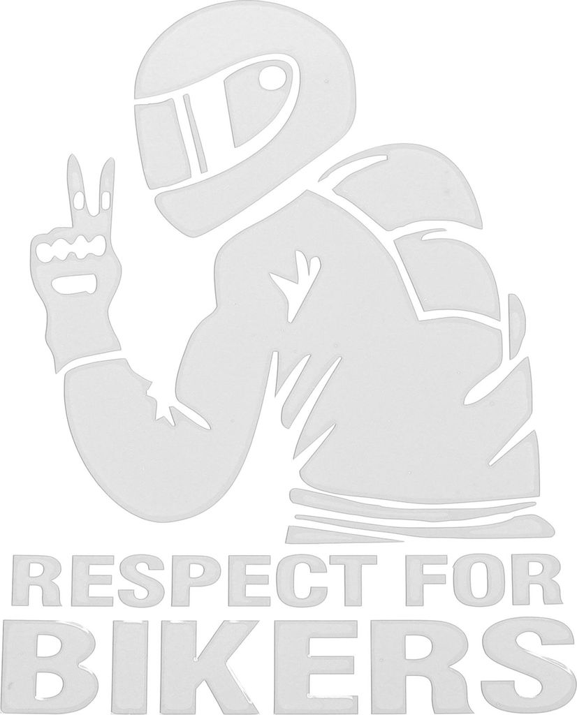 Reflektierender Stoßstangenaufkleber Reflektierendes silberweißes Quadrat Respekt für Biker-Muster Reflektierender Autoaufkleber Personalisierte...