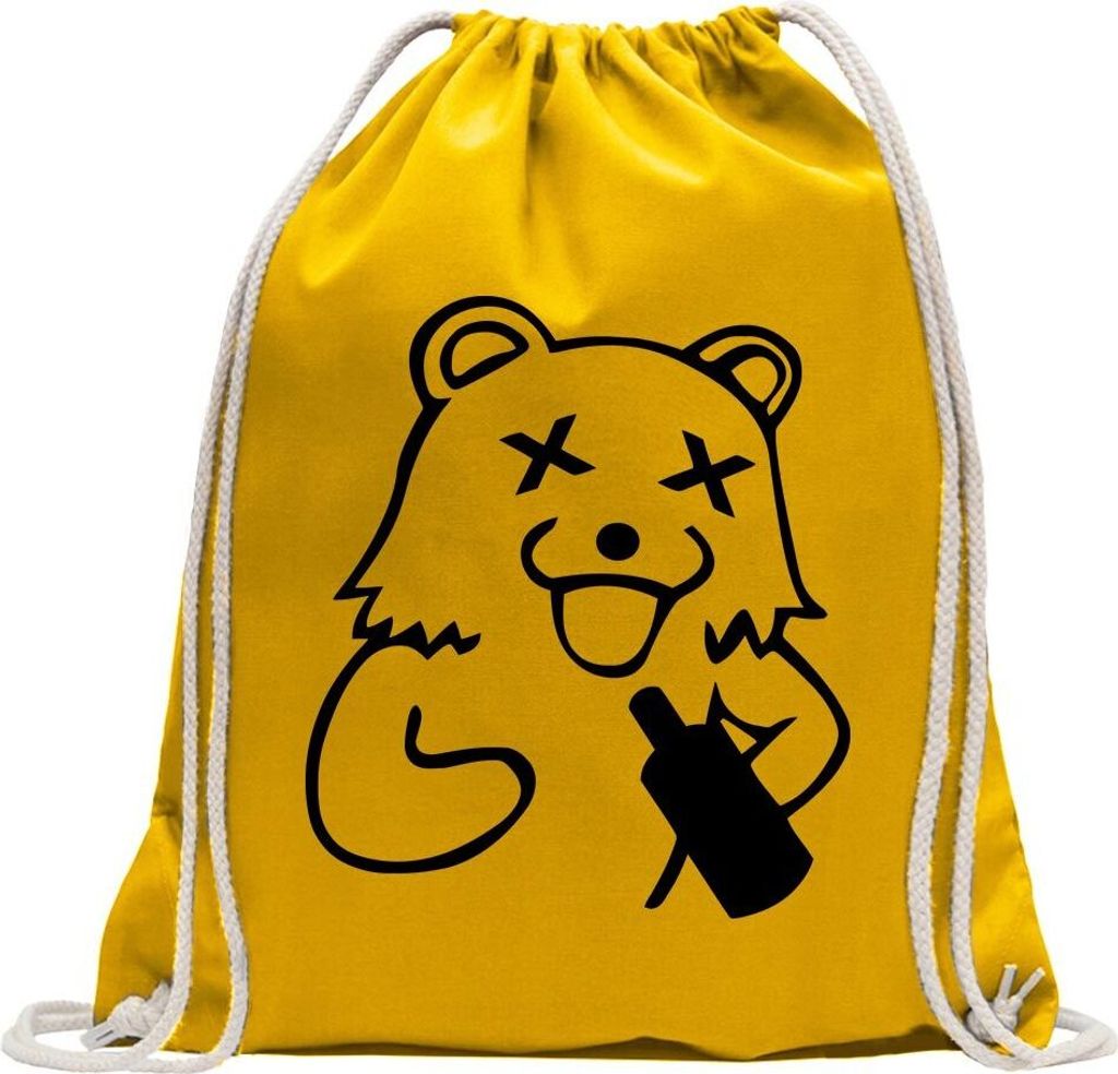 Kiwistar - Turnbeutel - gelb - Pedobär Trinker - Fun Rucksack Sport Beutel Gymsack Baumwolle mit Ziehgurt