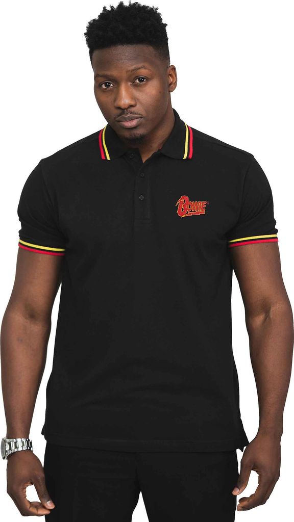 David Bowie - Poloshirt Logo für Herren/Damen Uni RO1417 (M) (Schwarz)