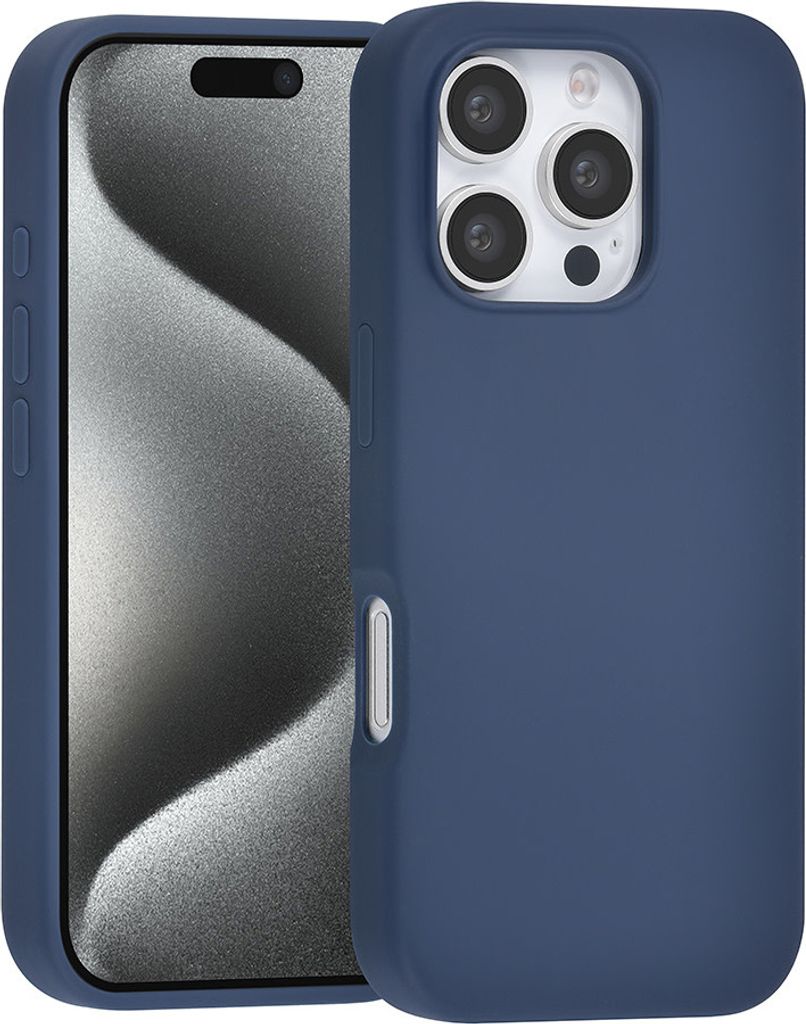 TUNIQ iPhone 16 Pro Back cover case - Premium Liquid silicone - Dark Blue