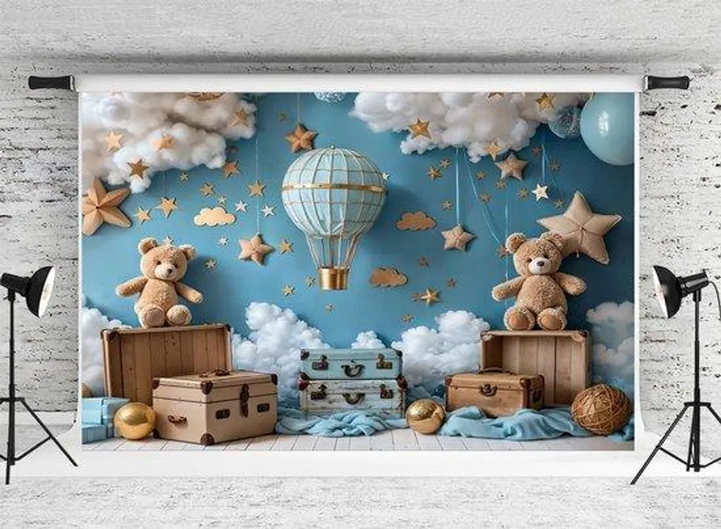 Arrière-plan photographique Montgolfière 10x6,5 ft pour décor studio