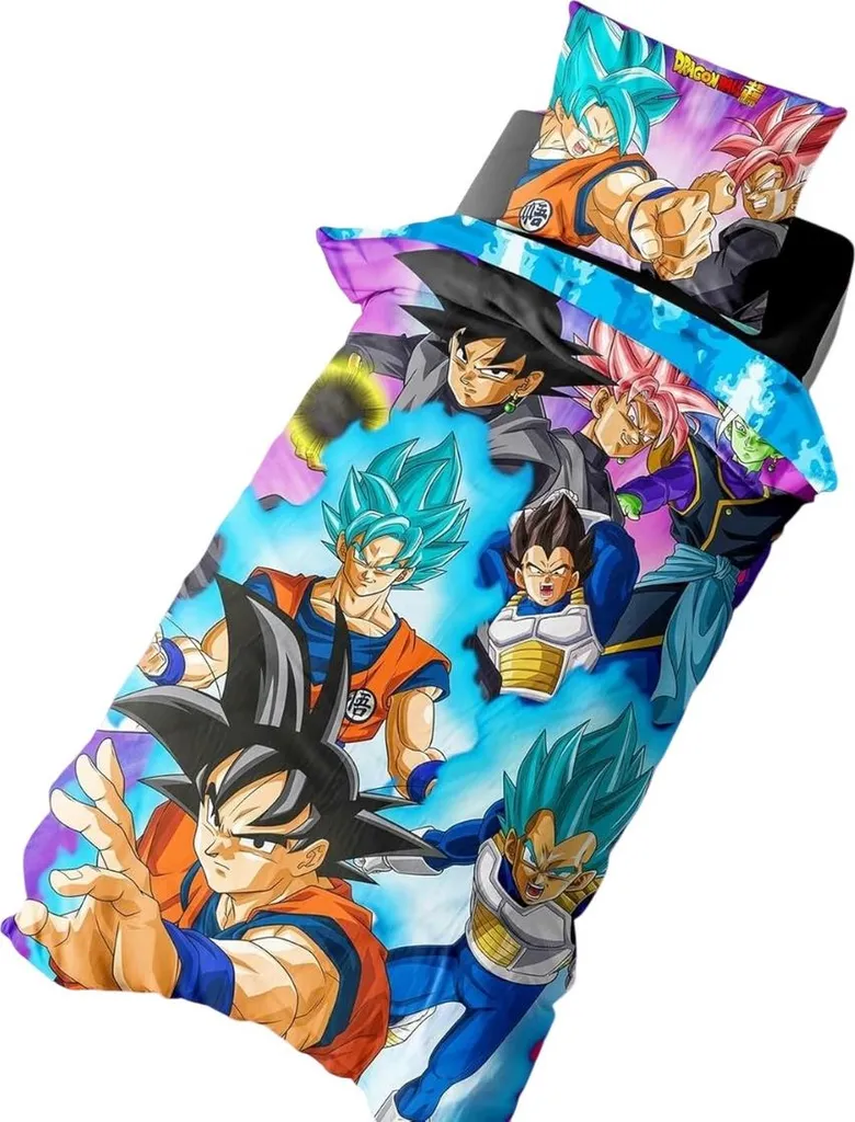 Parure de Lit DBZ pour Chambre de Garçon Lit Simple 140x200 Multicolore - 2
