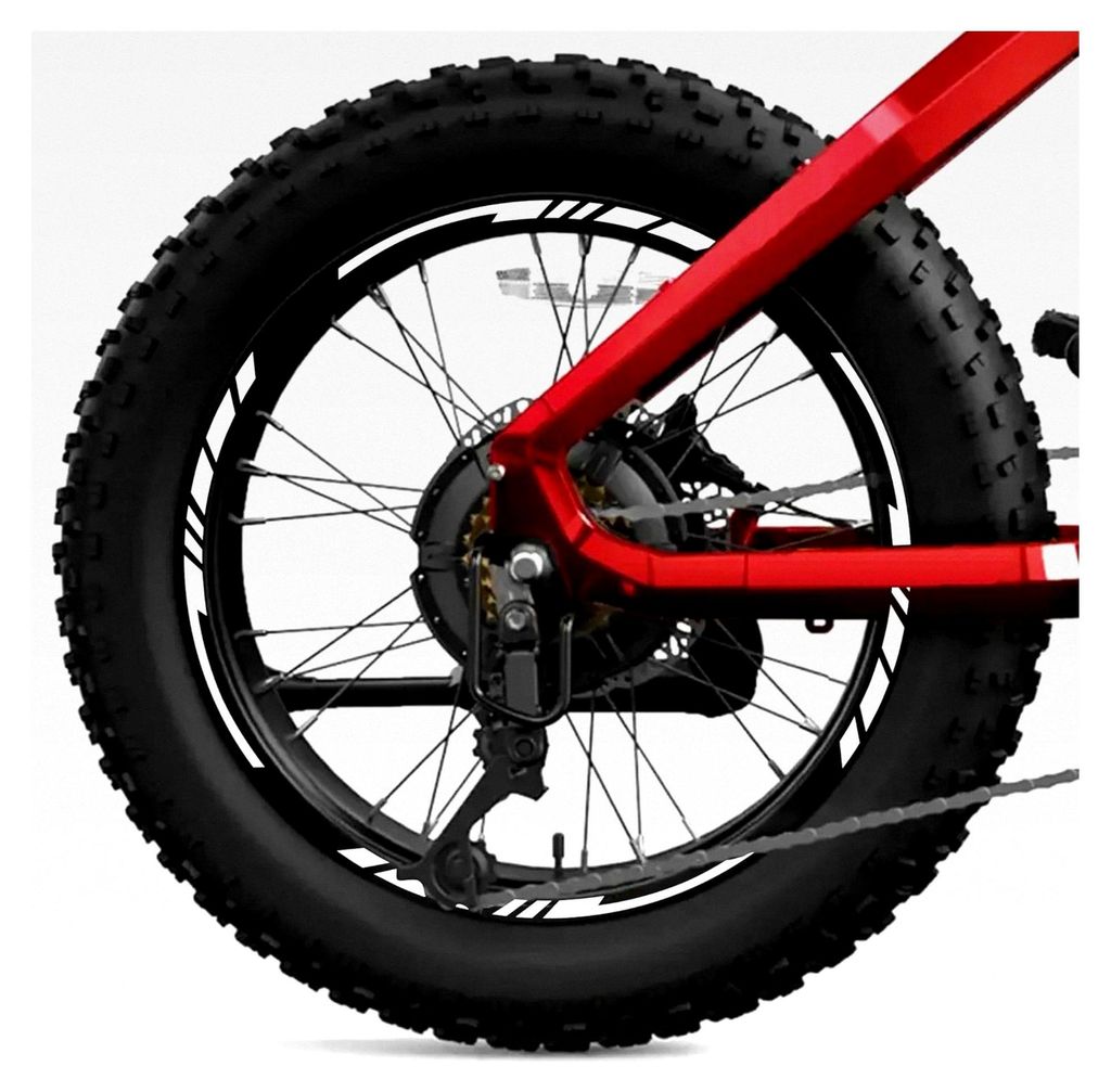 Aufkleber-Set für Felgen von Fat Bikes und MTB 20 oder 26 Zoll - Universalgewinde Rennrad Komplett-Set für 2 Räder
