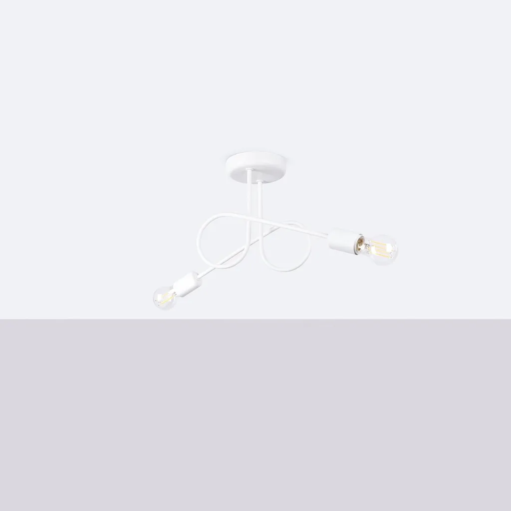 Lustre LOOP 2 Blanc Solution Éclairage Double E27 Acier Robuste - 14