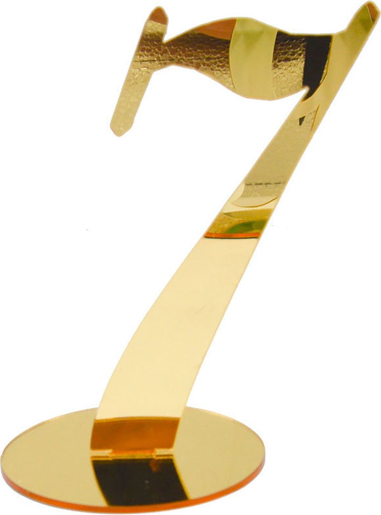 SEAT -NUMMER -KARTE GLOSSY Fügen Sie Atmosphären Spiegel Oberfläche Stehzeit Hochzeit goldener Tischnummer Fest Vorräte-Goldene 7