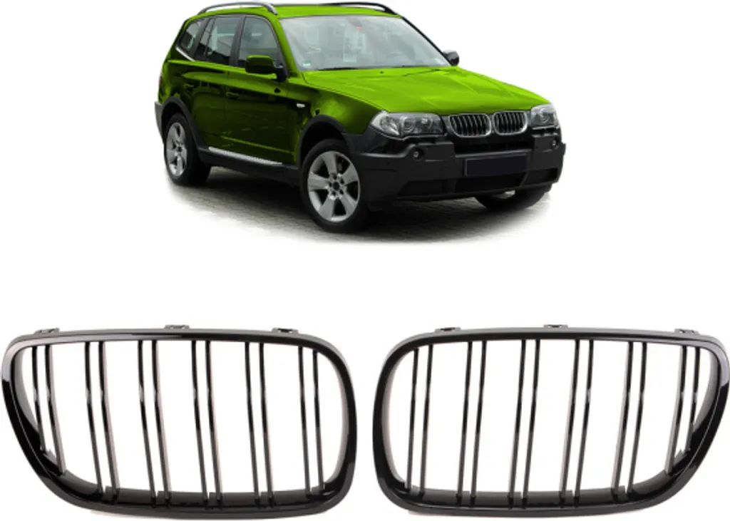 Grille de calandre BMW X3 E83 LCI : Remplacez vos grilles usées en noir brillant