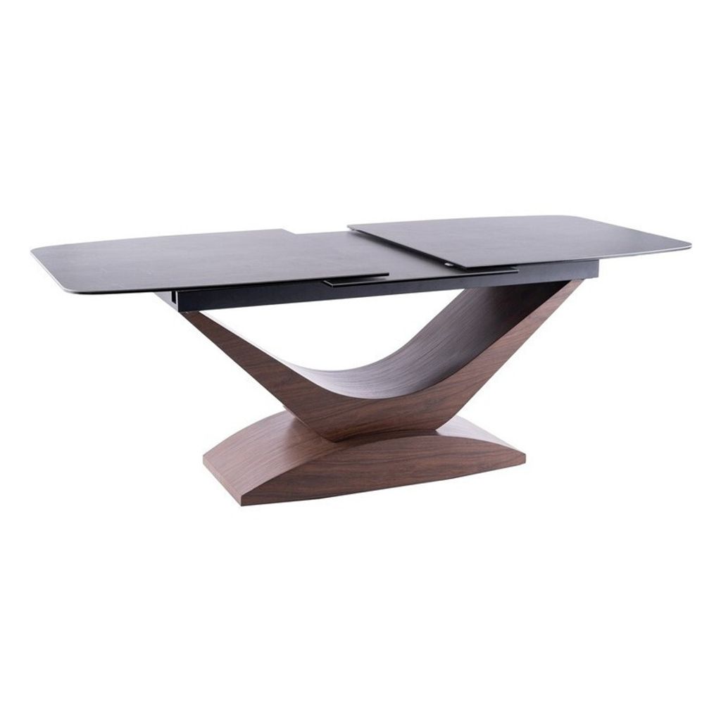 Table de salle à manger pliante OHAN - 180x95, marbre gris Image du produit 
