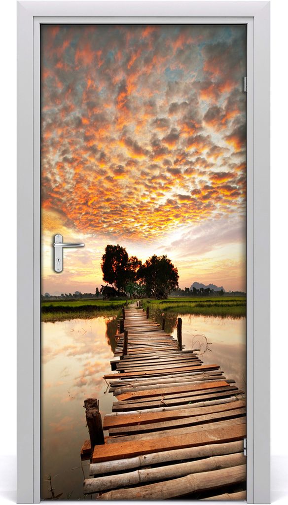 Tulup Türaufkleber 95x205 cm Dekorative Aufkleber Selbstklebend Wasserdichte Tapete Abnehmbar Schlafzimmer Wohnzimmer Wohnkultur - Trellis-Brücke