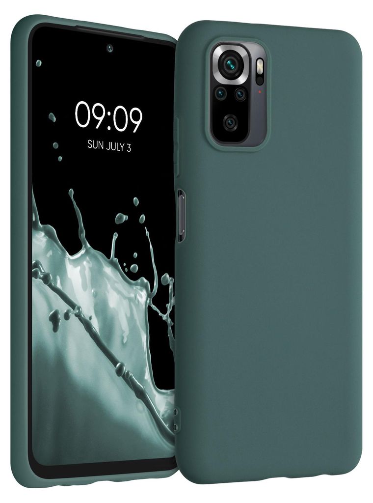 kwmobile Handyhülle für Xiaomi Redmi Note 10 / Note 10S Hülle - TPU Case - Kabelloses Laden - Schutzhülle Cover in Blaugrün