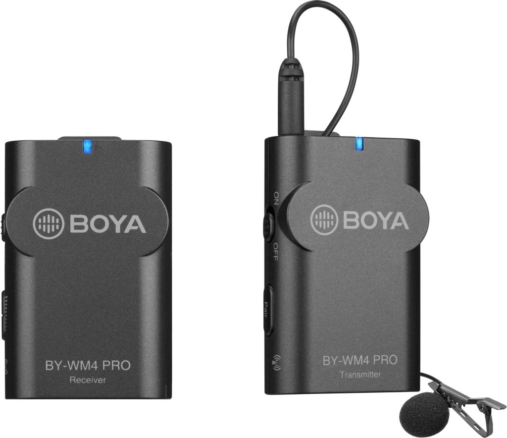 Walimex pro Boya 2er Set WM4 Pro K-1 Lavalier Kondensator Mikrofon - 60 m - mit Sender und Empfänger, 3,5 mm Klinkenstecker, 120 cm Kabel, Etui - ...