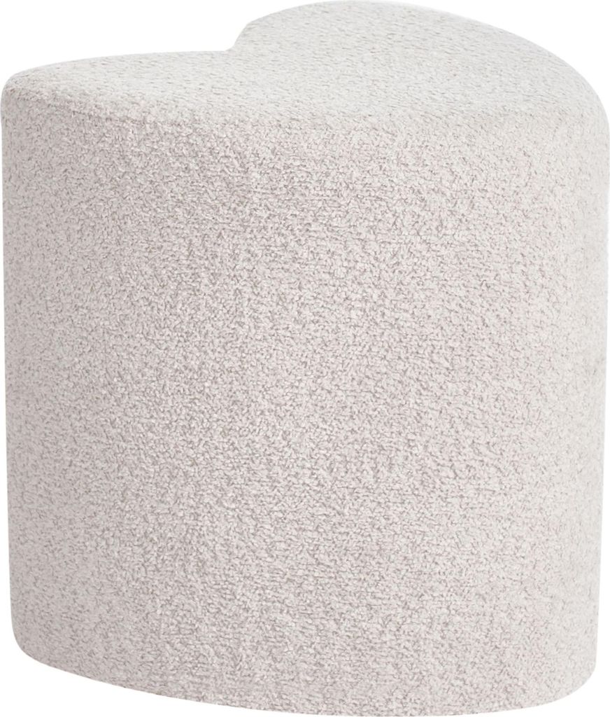 BELIANI Pouf Beige Chenillegewebe Herzform Niedrig Modern Sitzhocker Ottomane Polsterhocker Fußhocker für Wohnzimmer Schlafzimmer