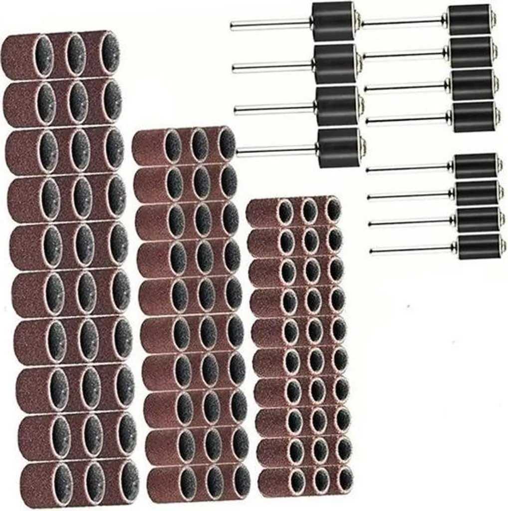 Anneaux de ponçage en sable 102 pièces avec mandrins en acier et cuivre