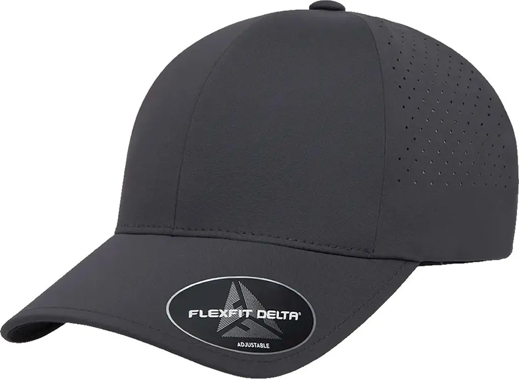 Casquette unie Delta sans coutures - Snapback Gris Foncé Confort Performance