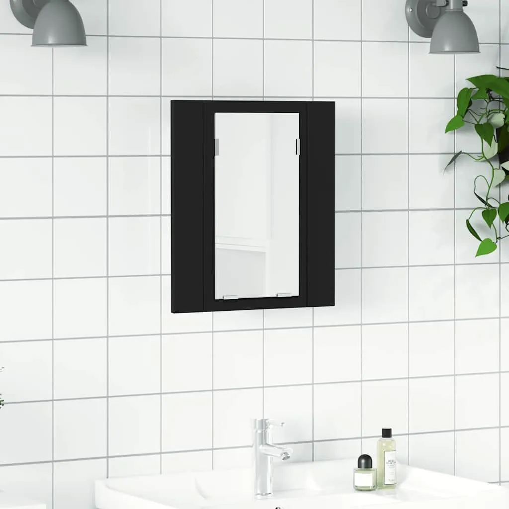 vidaXL LED mobile specchio bagno nero 40x12x45 cm acrilico