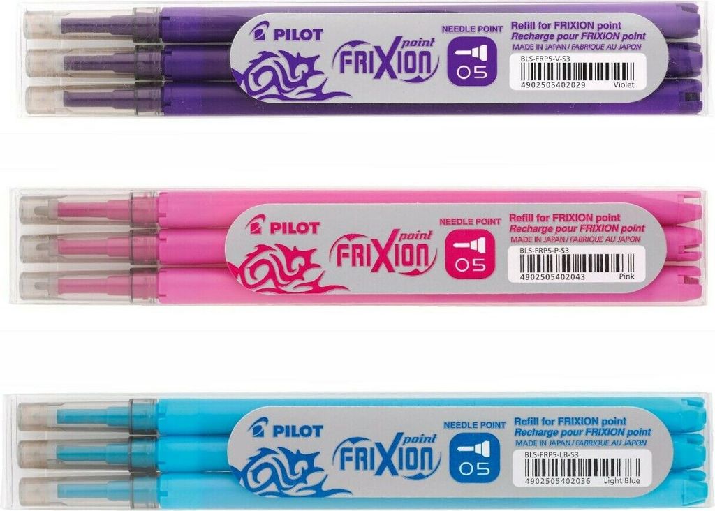 Pilot Frixion Point Ersatzminen 0.5 - 3x violett, 3x pink, Produktbild 