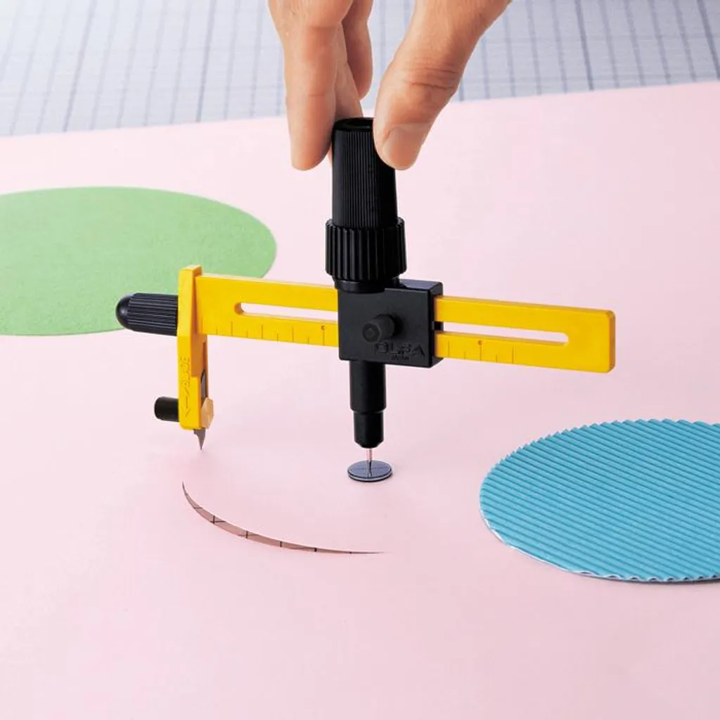 Olfa CMP-1/DX Cutter Compas Circulaire Professionnel avec 10 Lames - 4