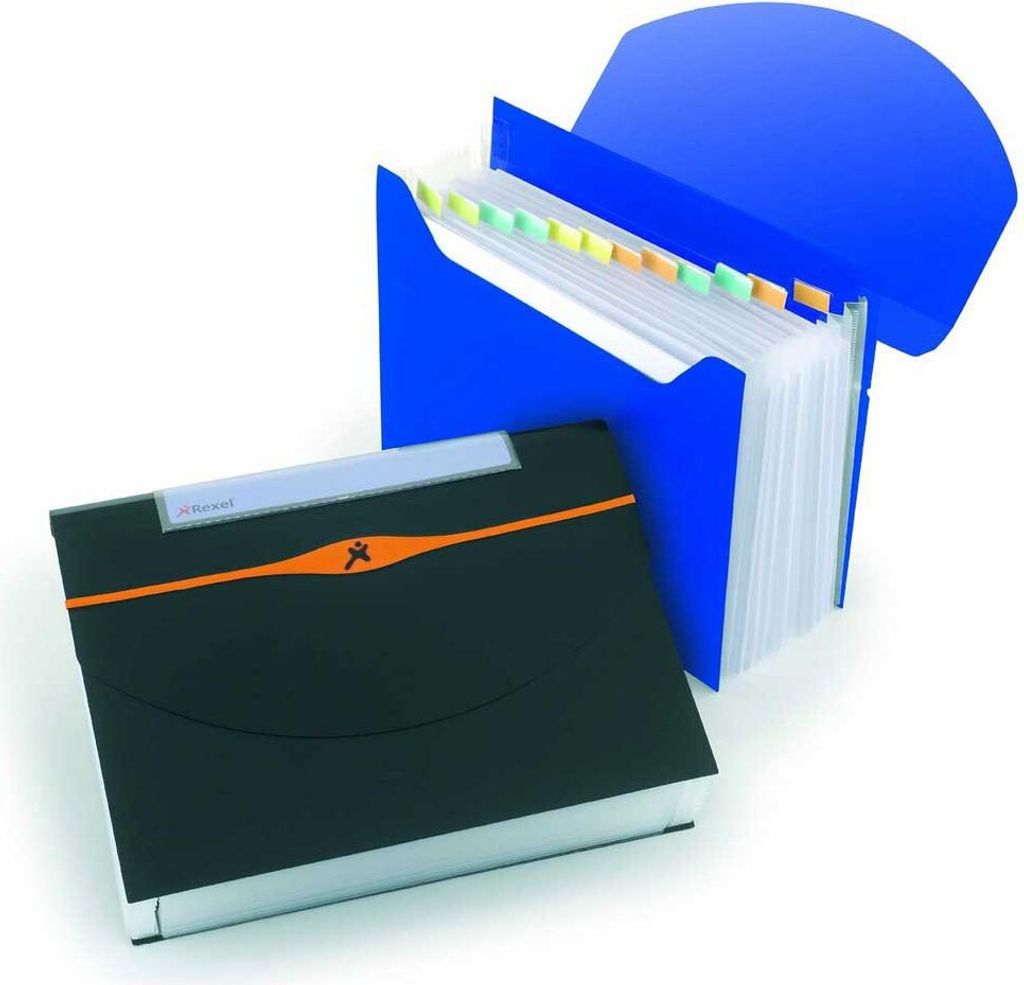 Rexel Fächermappe Optima DIN A4 13 Fächer PP schwarz
