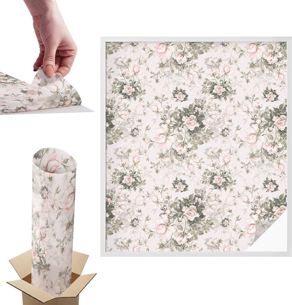 Buntglasfolie für Fenster – 116x100 cm – Stained-Glass-Fensterfolie, dekorativ & blickdicht – Selbstklebende Glasdekorfolie im Buntglas-Desi...