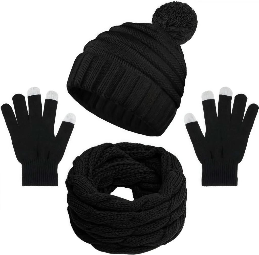 Wintermütze, Schlauchschal, Handschuhe Set, Winterset, Warm Produktbild 