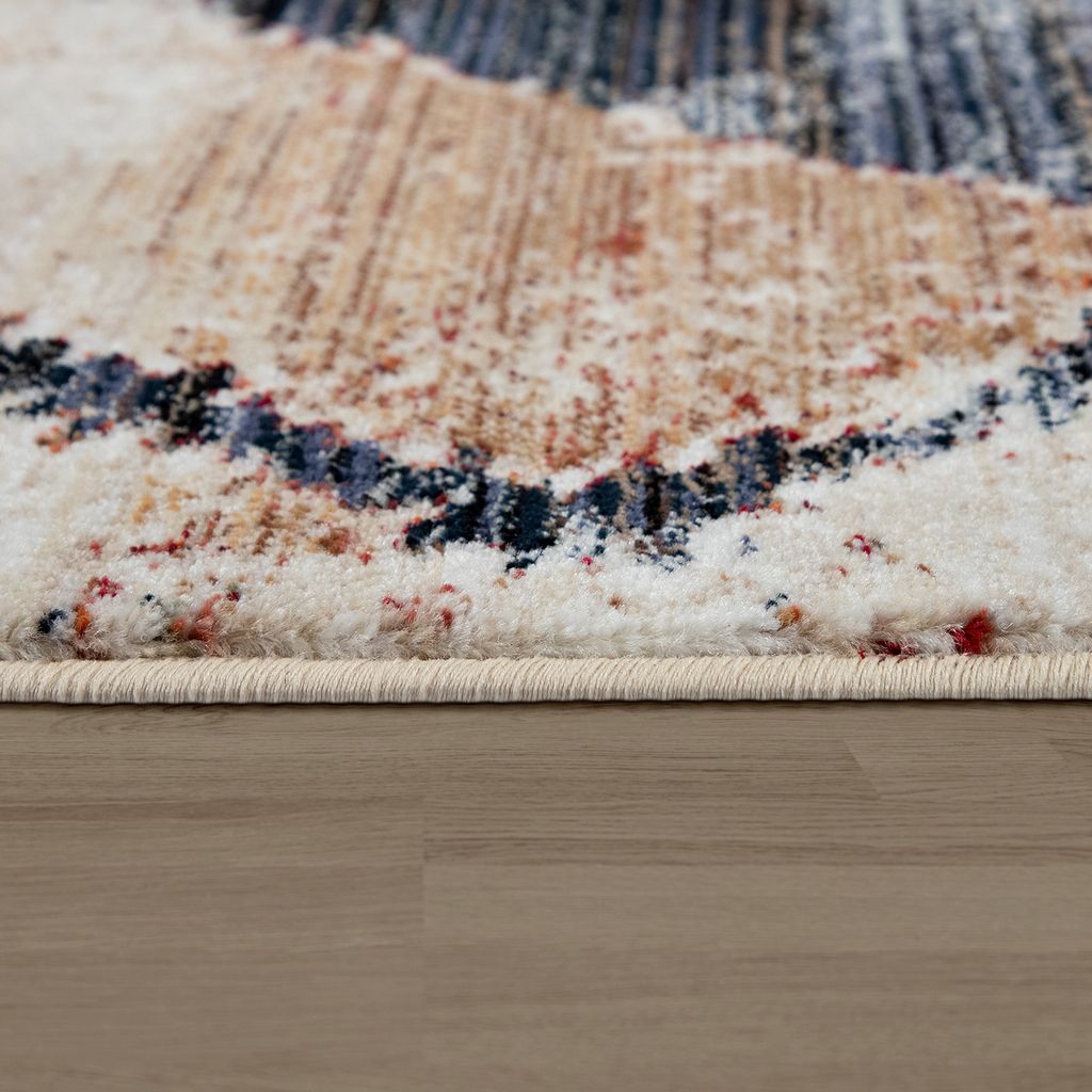 TT Home Designer-Teppich, Kurzflor Für Wohnzimmer, abstraktes Rauten-Muster, In Bunt Größe 160x230 cm