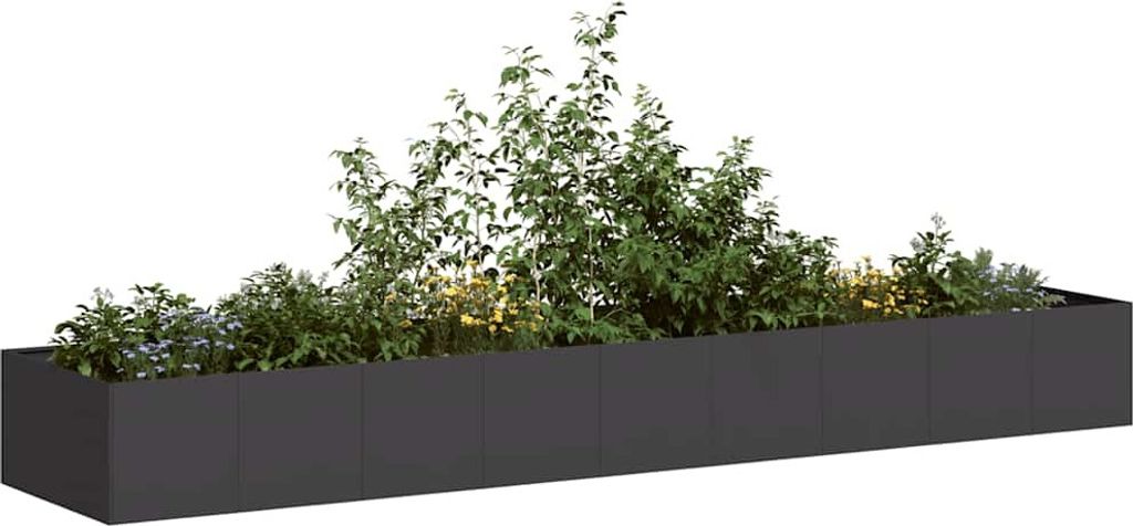 Pflanzkübel Schwarz 360x80x40 cm Stahl