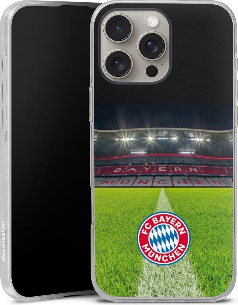 DeinDesign Handyhülle für Apple iPhone 16 Pro Max Silikon Hülle Case Smartphone Schutzhülle FC Bayern München FCB Stadion