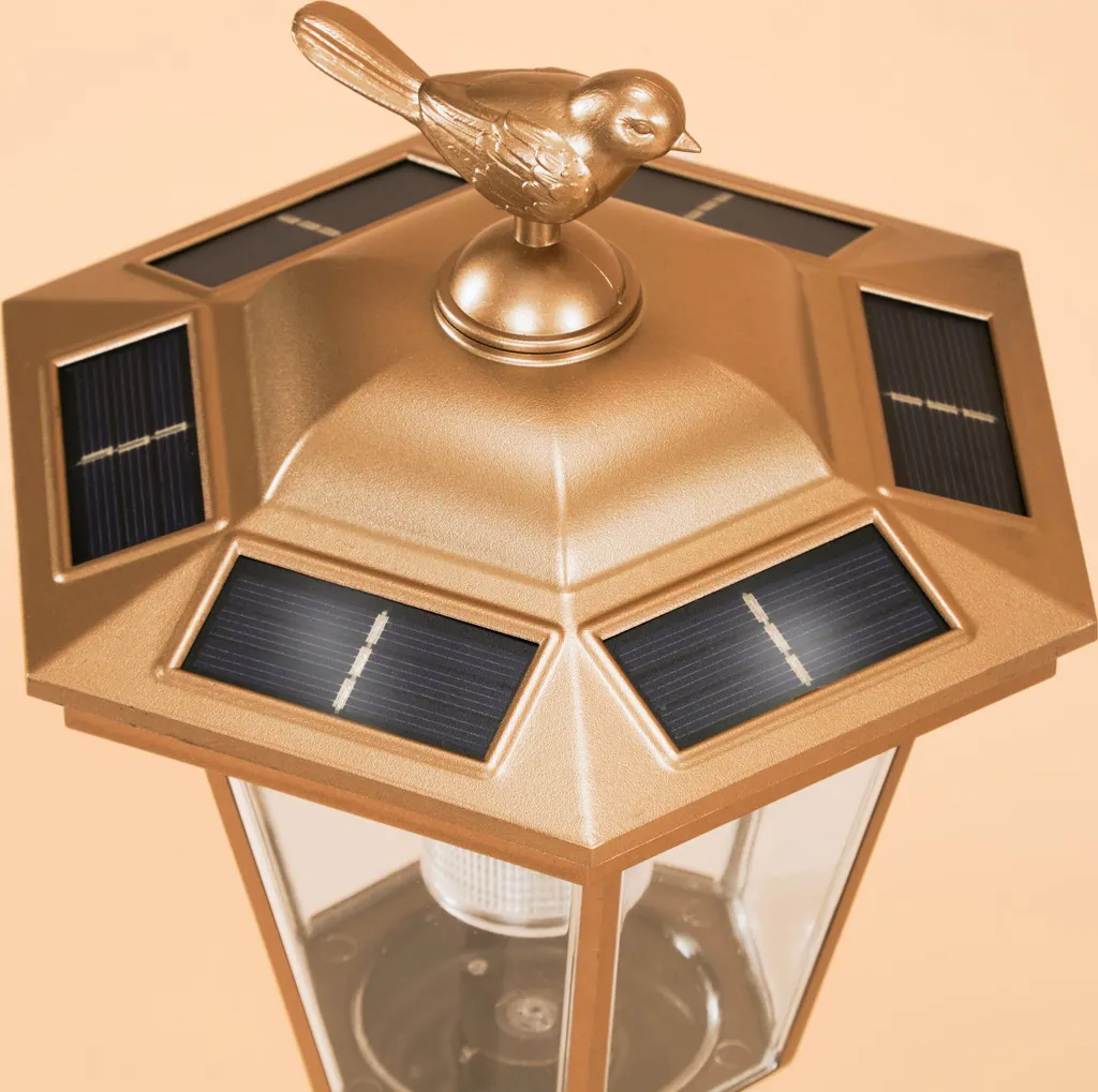 Balise solaire de jardin Tivoli 68cm aspect cuivre luminaire extérieur LED