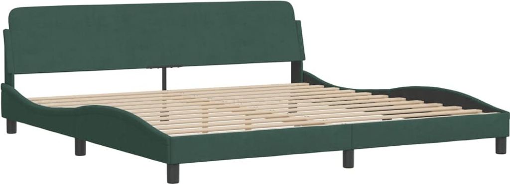 Bettgestell "Dover" Dunkelgrün 200x200 cm Samt