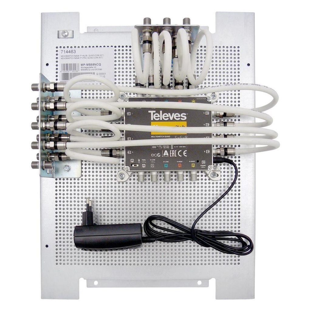 Televes Montageplatte MP-MS58NCQ m.NEVO Multischalter 5in8 714463