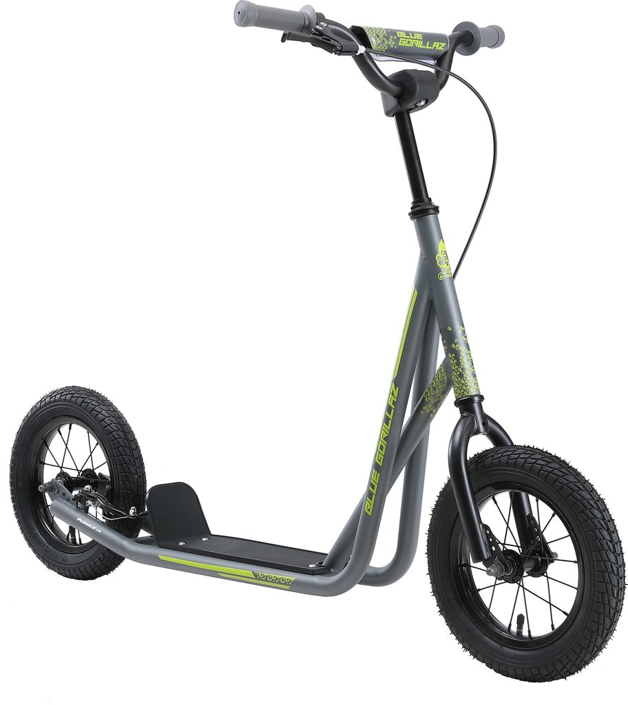 BLUE GORILLAZ Tretroller Kinderroller ab 6 - 7 Jahre | 12 Zoll Sport Edition | Grau