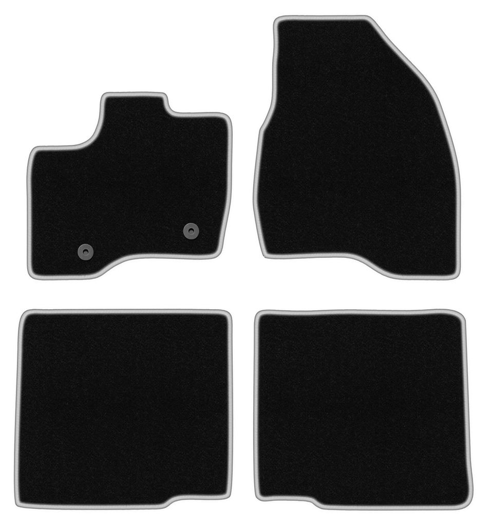 Fußmatten Automatten Velours Schwarz/Silber für Ford Produktbild 