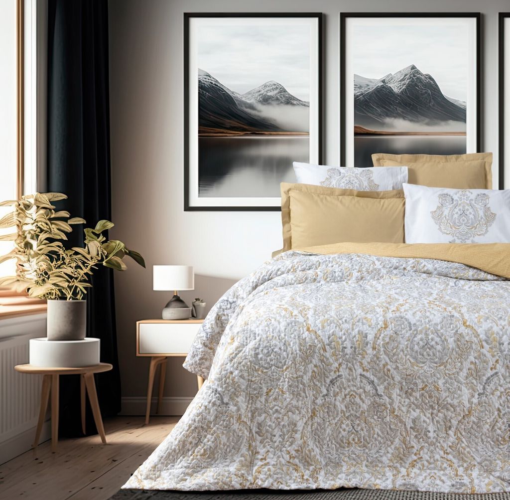 L'Essentiel Linge de Maison, Najva - Mustard, Ranforce-Einzelbettbezug-Set, Senf, 100 % BAUMWOLLE RANFORCE, 160 x 220 cm