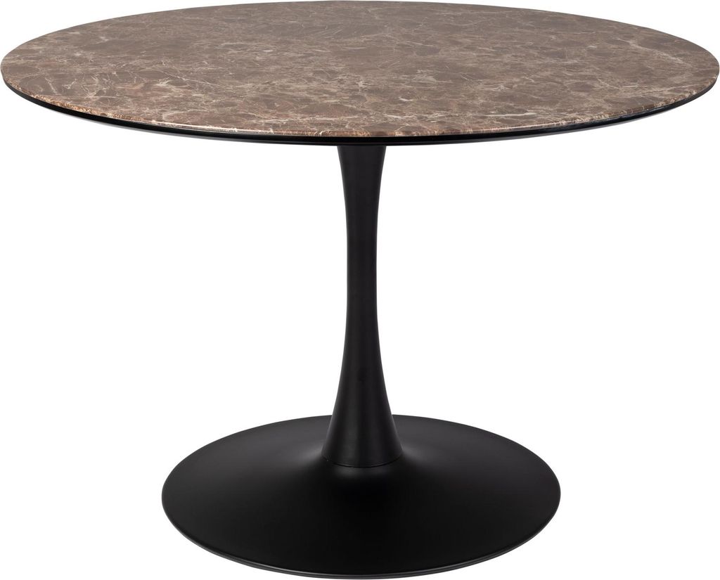 Housecraft Living Maru Esstisch Rund 110 cm Marmor Optik Braun