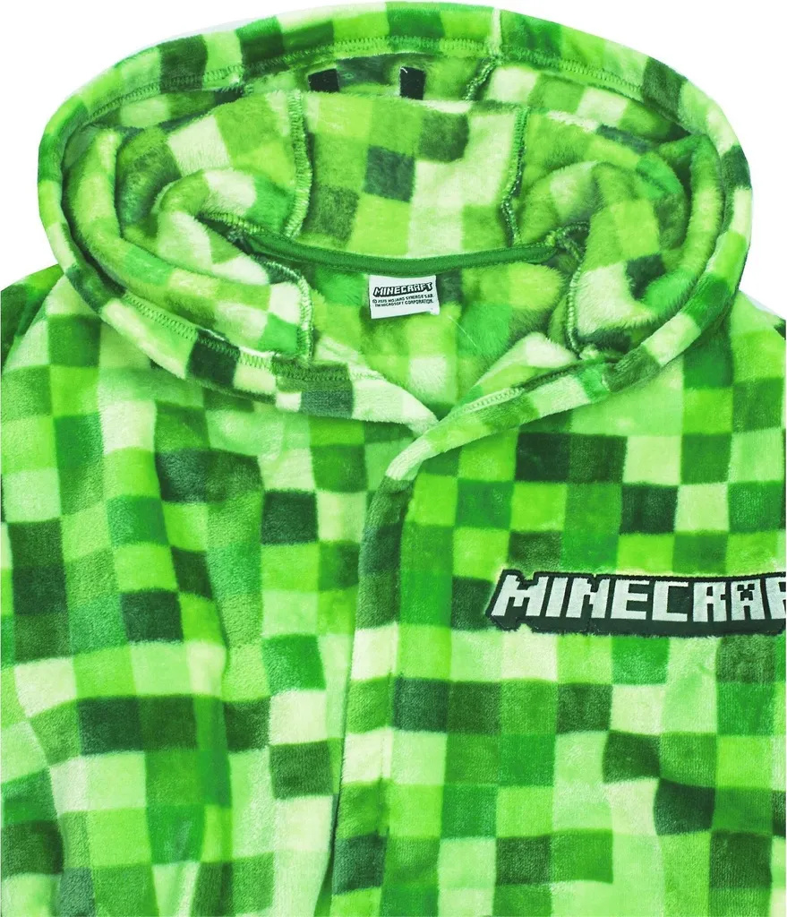Robe de Chambre Minecraft pour Enfant Vert Pixel - Sortie de Bain 128 - 2