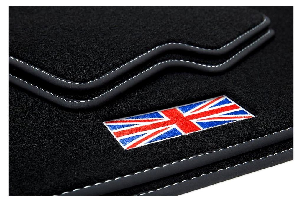 Union Jack Logo Fußmatten für Mini Countryman R60 2010-2017 mit Ziernähten