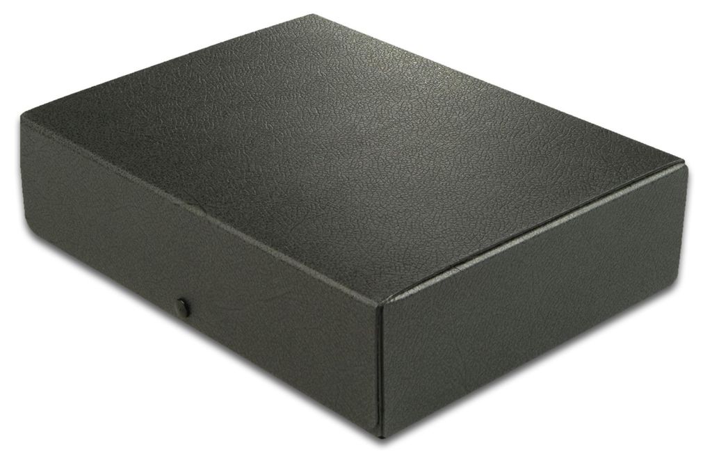 A4-Dokumentenbox aus stabilem Karton, 8 cm Füllhöhe, schwarz